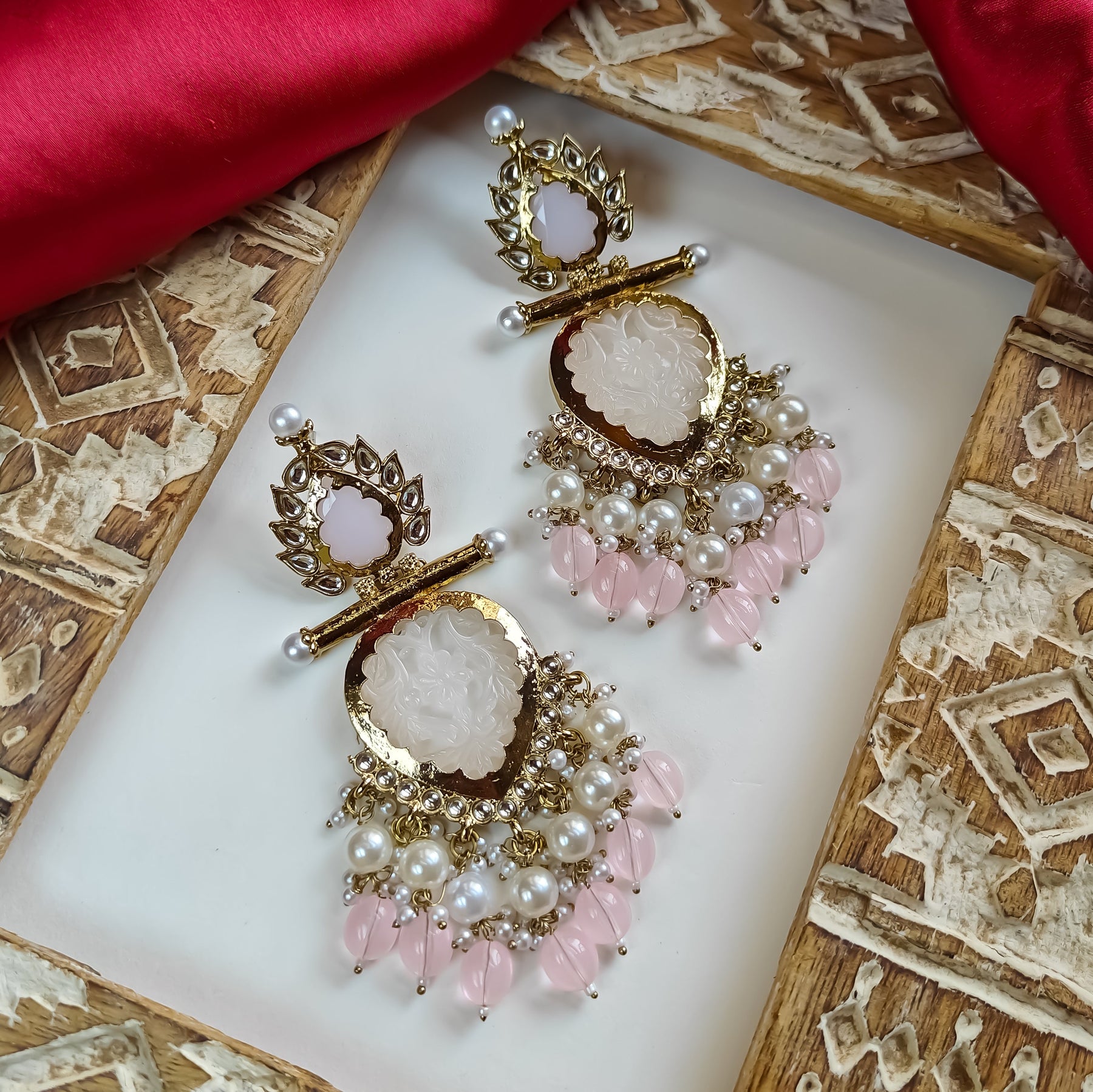 Peora Pink Earrings Drop - Buy Peora Pink Earrings Drop online in India